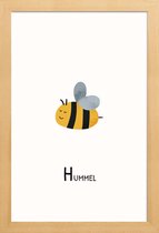 JUNIQE - Poster in houten lijst Hummel -30x45 /Geel & Zwart