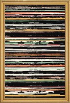 JUNIQE - Poster met houten lijst Records -20x30 /Kleurrijk