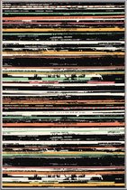 JUNIQE - Poster met kunststof lijst Records -40x60 /Kleurrijk