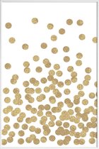 JUNIQE - Poster in kunststof lijst Gold Glitter -20x30 /Geel & Wit