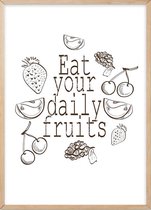 Poster Met Eiken Lijst - Eet Fruit Poster
