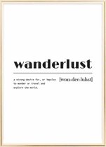 Poster Met Metaal Gouden Lijst - Wanderlust Poster