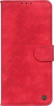 Alcatel 3L (2021) Hoesje - Mobigear - Wallet Serie - Kunstlederen Bookcase - Rood - Hoesje Geschikt Voor Alcatel 3L (2021)