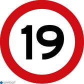 Simbol - Stickers 19 km - Maximaal 19 km/u - Duurzame Kwaliteit - Formaat ø 10 cm.