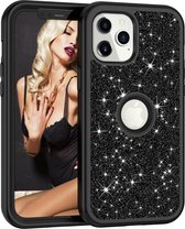 Luxe Glitter Shock Proof Hard Case Cover Bumper Hoesje Voor Apple iPhone 12/12 Pro - 3-In-1 Heavy Duty Telefoonhoesje Met Optimale  Bescherming - Beschermhoes Met Hardcover Back & Front Backc