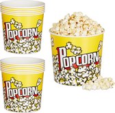 Relaxdays 12 x popcorn bakjes - popcornbekers - snoep bakjes - plastic - herbruikbaar