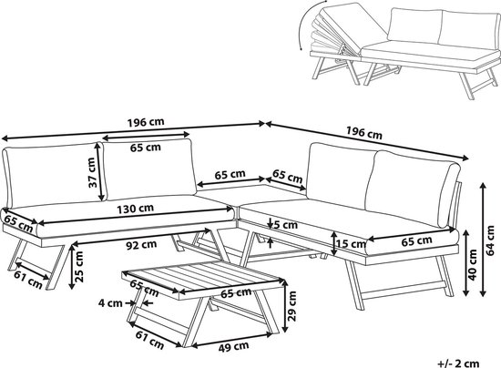 Beliani - Grijs - Aluminium