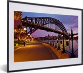 Fotolijst incl. Poster - Weg onder de Sydney Harbour Bridge in Australië - 40x30 cm - Posterlijst