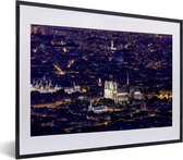 Fotolijst incl. Poster - Panorama van Parijs en de Notre Dame - 40x30 cm - Posterlijst