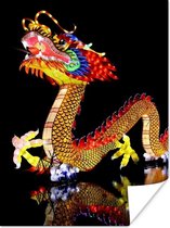 Poster Een lichtgevende Chinese draak - 90x120 cm