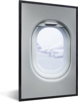 Photo dans le cadre - Vue depuis la fenêtre de l'avion Cadre photo noir sans passe partout 20x30 cm - Affiche dans le cadre (Décoration murale salon / chambre)