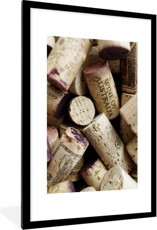 Photo dans le cadre - Cadre photo en liège avec des taches de vin 60x90 cm  - Affiche