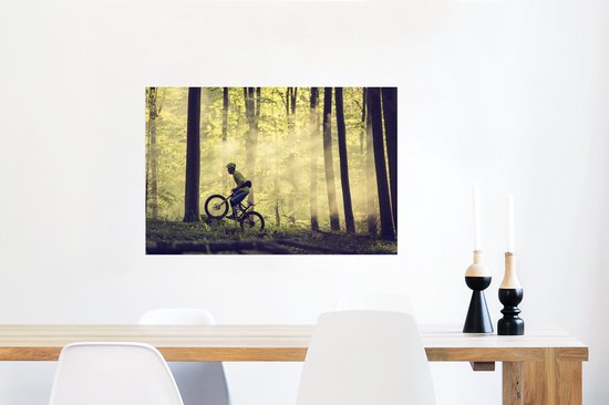 Affiche VTT à travers les forêts du Danemark 90x60 cm - Tirage photo sur Poster (décoration murale salon / chambre) / Affiche de Sport