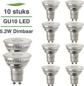 GU10 LED lamp - 10-pack - 5.5W - Dimbaar - 2700K warm wit - 60° stralingshoek