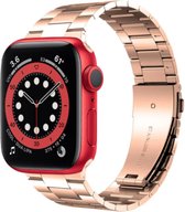 Stalen Smartwatch bandje - Geschikt voor  Apple Watch 6 stalen band - rosé goud - Maat: 38mm & 40mm - Horlogeband / Polsband / Armband