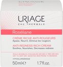 Doosje Uriage Roséliane Anti-Roodheid Crème, met stippen en roze band.