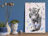 Doe-het-zelf op canvas schilderen - White Tiger-40x60