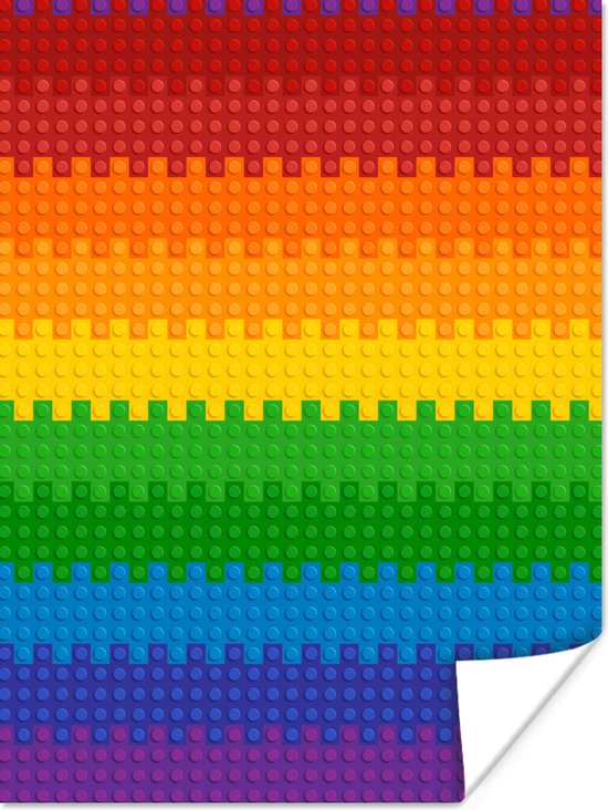 Plancher Lego aux couleurs de l'arc-en-ciel 120x160 cm XXL / Groot format!
