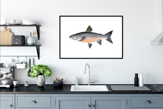 Poisson hareng sur fond blanc 90x60 cm