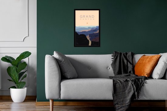Photo encadrée - Illustration Grand Canyon en Arizona cadre photo noir sans passe partout 20x30 cm - Affiche encadrée (Décoration murale salon / chambre)