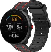 Siliconen Smartwatch bandje - Geschikt voor  Polar Ignite sport gesp band - zwart/rood - Horlogeband / Polsband / Armband