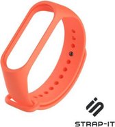 Siliconen Smartwatch bandje - Geschikt voor  Xiaomi Mi band 3 / 4 siliconen bandje - oranje - Strap-it Horlogeband / Polsband / Armband