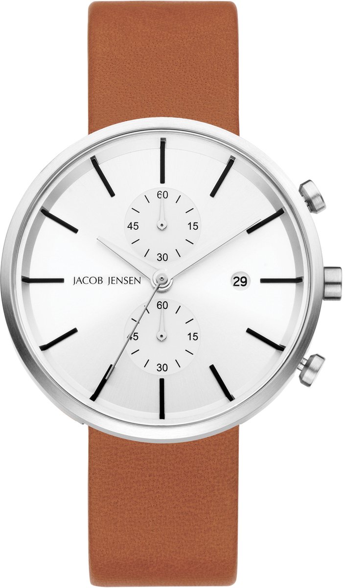 Jacob Jensen 622 Linear Horloge - Jacob Jensen heren horloge - Zilver - diameter 42 mm - roestvrij staal
