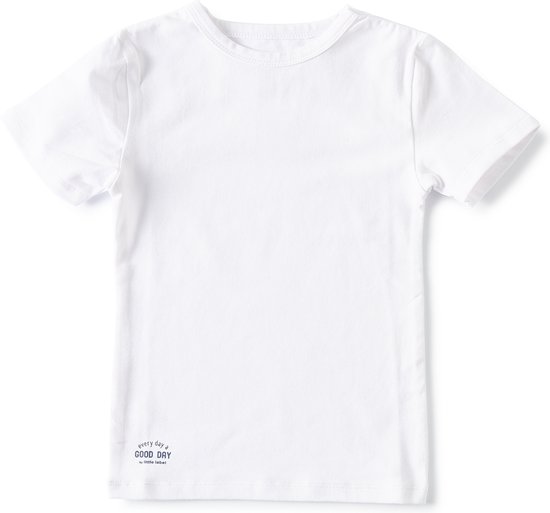 Little Label Ondergoed Jongens - T shirt Jongens Maat 134-140 - Wit - Zachte BIO Katoen - 2 Stuks - Basic T shirt jongens ronde hals - Wit Ondershirt
