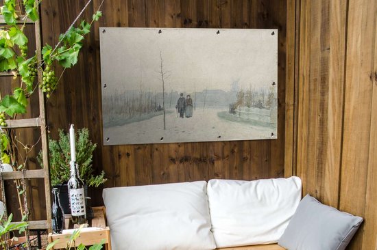 Vieux couple dans un parc nieuw aménagé - Peinture d'Anton Mauve Jardin poster 120x80 cm - Toile de jardin / Toile d'extérieur / Peintures pour l'extérieur (décoration de jardin)