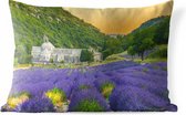 Coussins d'extérieur - Jardin - Ciel Oranje sur vallée de fleurs de lavande - 50x30 cm