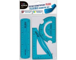Kidea Geometrie-set Flexibel Junior 15 Cm Blauw 3-delig