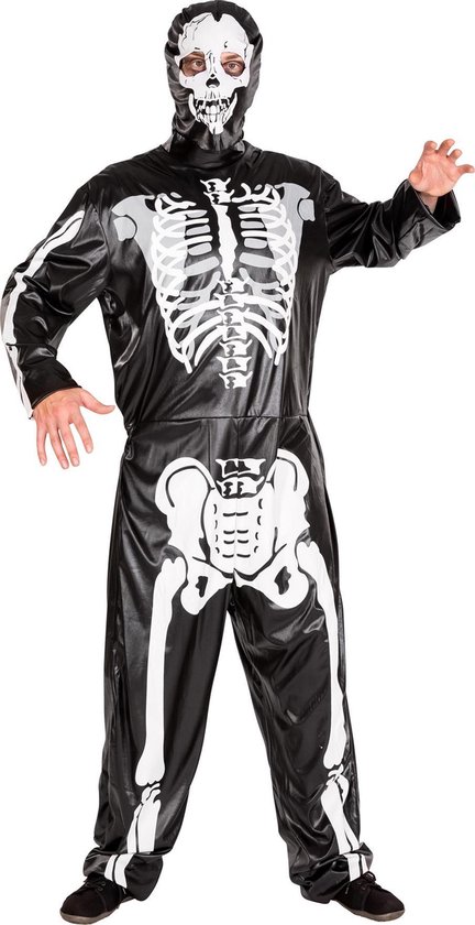 dressforfun - mannenkostuum Skeleton L - verkleedkleding kostuum halloween verkleden feestkleding carnavalskleding carnaval feestkledij partykleding - 300095