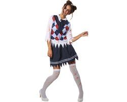 dressforfun - Griezelig schoolmeisje L - verkleedkleding kostuum halloween verkleden feestkleding carnavalskleding carnaval feestkledij partykleding - 302227