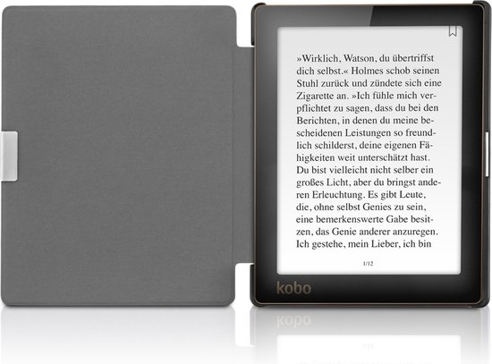 kwmobile e-reader hoesje geschikt voor Kobo Aura Edition 1 hoes - E reader flip case met magnetische sluiting - Ereader cover - Regenboog Kusbussen design in meerkleurig / groen / blauw van Merkloos — afbeelding 2