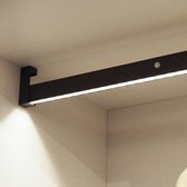 Emuca Garderobestang Castor met LED-licht, verstelbaar 708-858 mm, bewegingssensor, Aluminium, Mokka kleur
