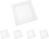 Downlight-LED 24W Slim Vierkant WIT (5 stuks) - - Blanc Froid 6000k - 8000k