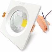 Inbouwspot LED COB Vierkant 20W 130mm - Warm wit licht