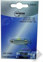 Autolamp, 12 volt, 1 LED, 11mm x 42mm, Led, Benson