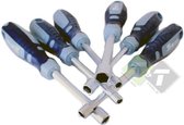 Rechte dop schroevendraaiers, 6 delig, 5, 5.5, 7, 8, 9, 10mm x 80mm lang