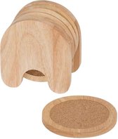 Onderzetters voor Glazen - Hout - 7cm - Met gratis houder