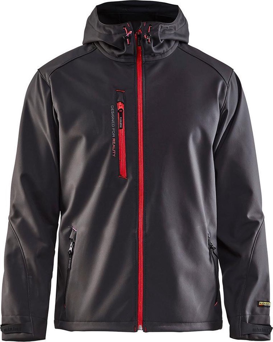 Blaklader Softshell Jack 4949-2517 - Mannen - Donkergrijs/Rood - XXL