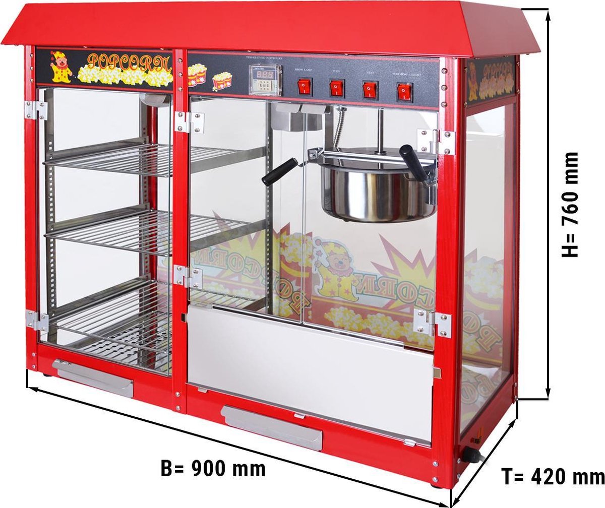 GGM Gastro Popcornmachine 5 kg u met 3 verwarmde platheeus