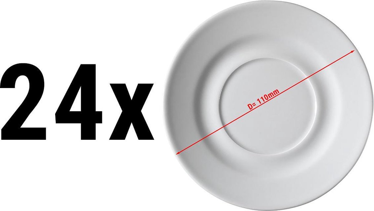 (24 stuks) PERA Wit - Koffieschotel - Ø 11 cm | GGM Gastro