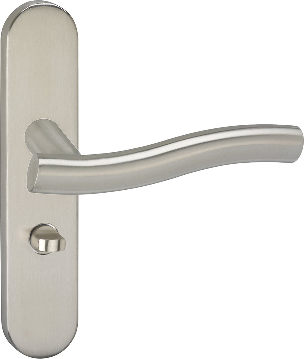 Impresso Chester Deurklink – Deurbeslag – Ovaal – Deurschild met Toiletsluiting – Zilver