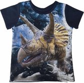 S&C dinosaurus t-shirt - Dino shirt - Triceratops - donkerblauw - maat 122/128 (8)