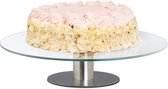 Taartplateau draaibaar op voet - taartschaal - taartstandaard glas - Ø 30 cm