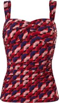 TC WoW - Ten Cate - Tankini Top African Culture - maat 42 - Paars Rood