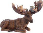 Eland dieren gewei poly 11x18x11cm bruin