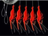 DEGA Makreelonderlijn met rode garnalen 5 haken