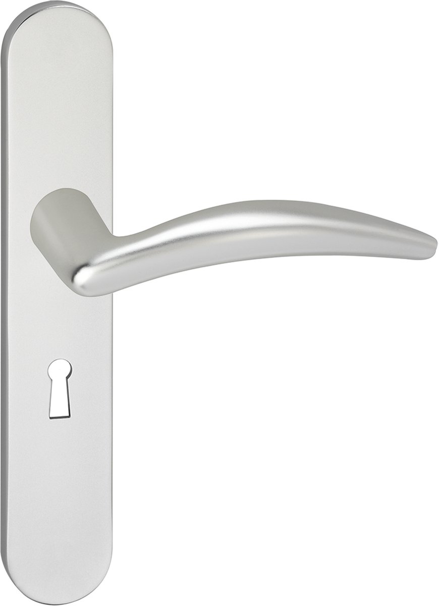 Deurkruk - Impresso Windsor - Voor binnen - Ovaal deurschild met sleutelgat - Aluminium - 2 stuks